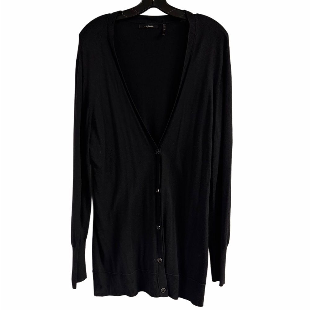 Daisy Fuentes Black Cardigan with Gold Buttons Size XL